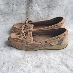 Sperry top-sider boat shoe tan slip on loafer shoe.  Size 8.
